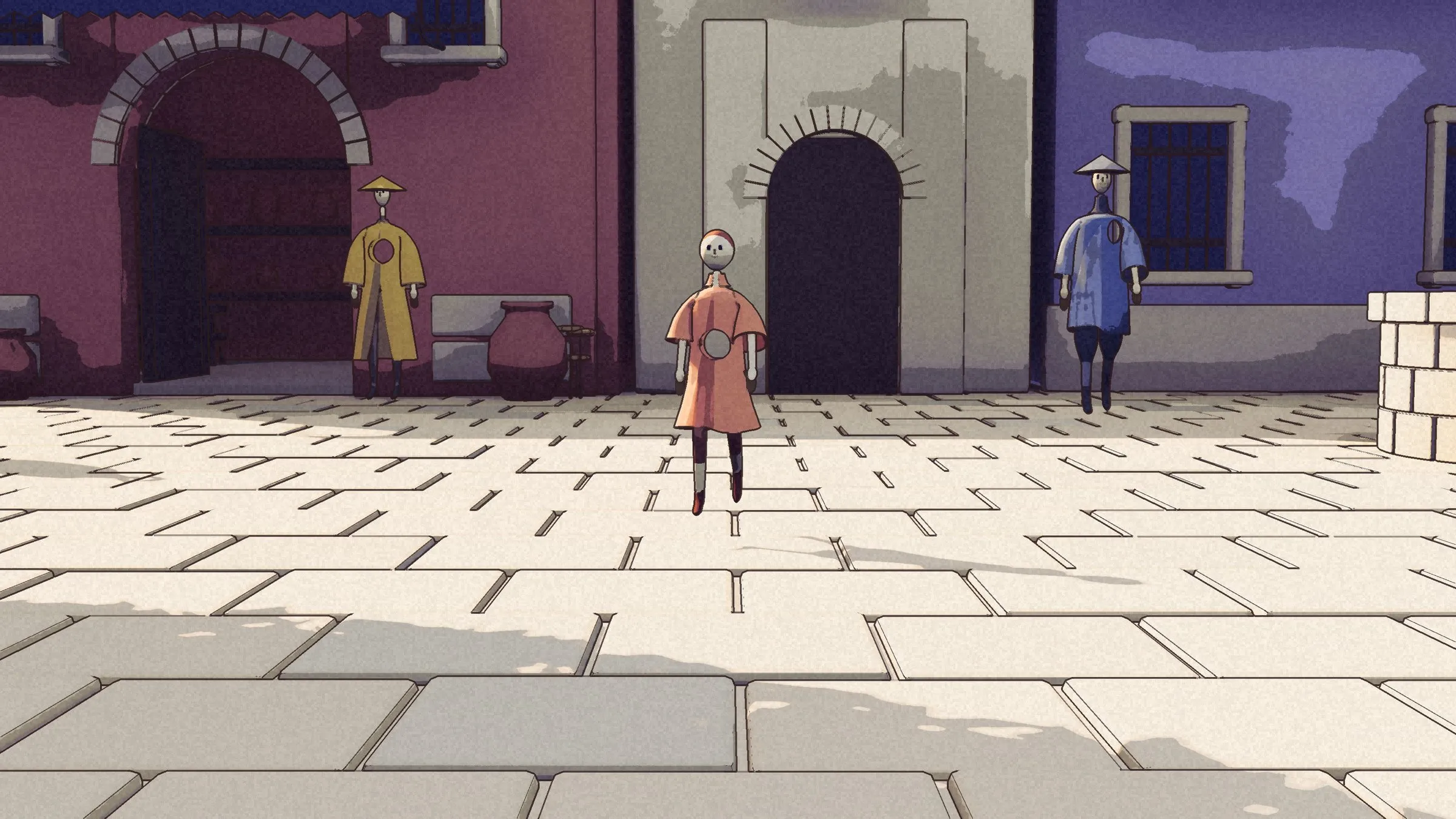 The Child walking past the shop.